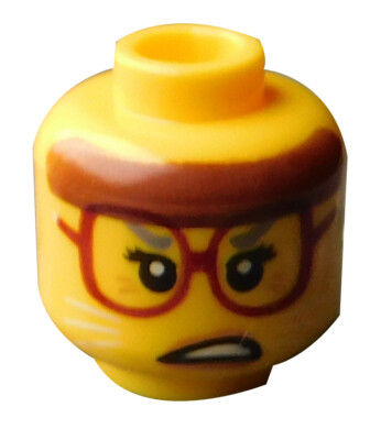 Lego Kopf in gelb Brille dunkelrot Frau 3626cpb2310 Sherry Scratchen- Post Neu