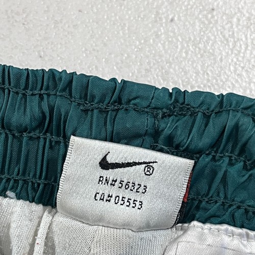Vintage Nike 90s Track Pants Mens Large Green Nylon Joggers Swoosh Tapered Y2K - Picture 6 of 14