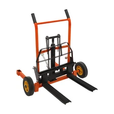 Stacker Hydraulic Material Winch Stacker 440lbs Pallet Truck Dolly Fork Lift