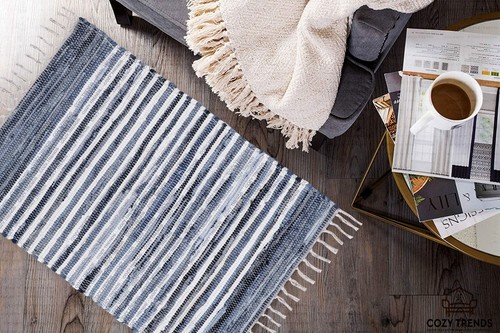 Hand-Woven Cotton Chindi Rug 2'x3' - Boho Chic Decor - Free Shipping! - Picture 21 of 69