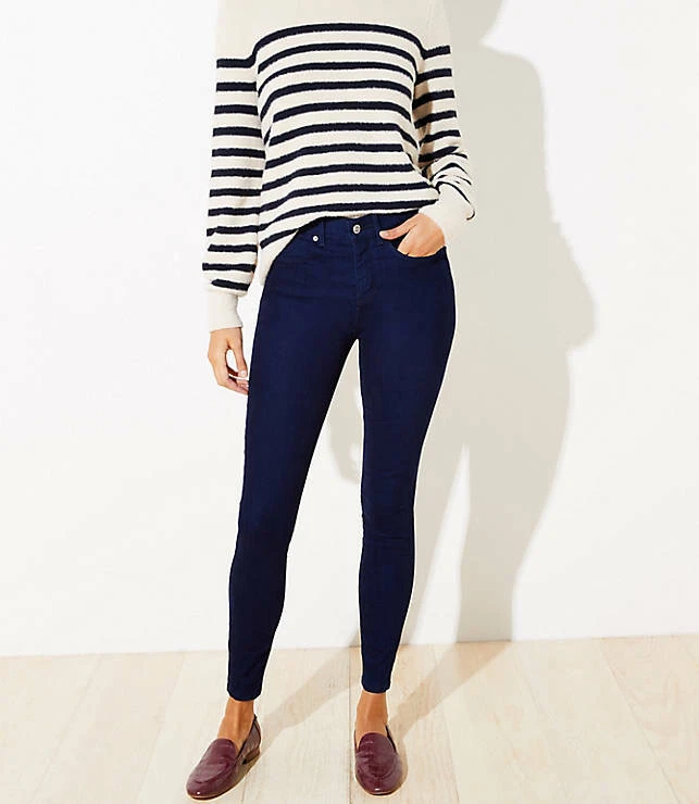 Loft Cozy Denim Leggings in Indigo Color Dark Pure Indigo Wash  27,28,29,31$79.50