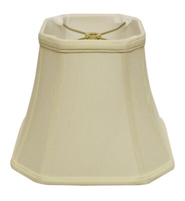 12 Ivory Slanted Square Bell Monay Shantung Lampshade