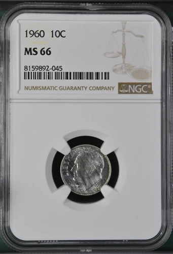 1960 10C  Roosevelt Dime NGC MS66   8159892-045