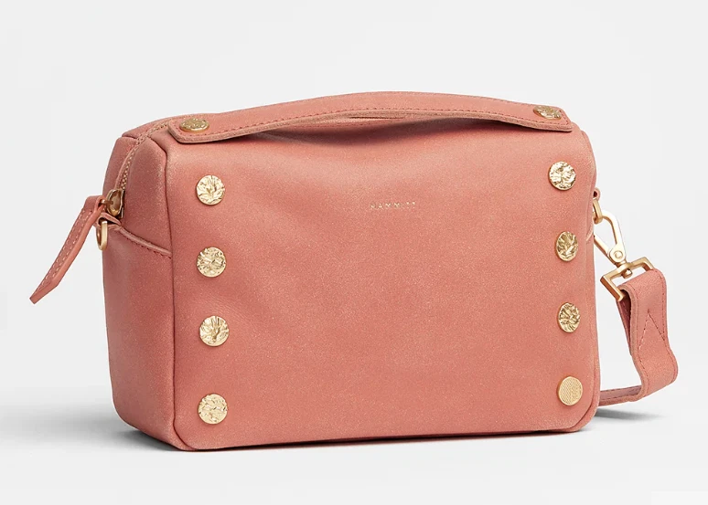 NWT Hammitt Sorbet Pink Gold Hammered Evan Crossbody Shoulder Bag Purse