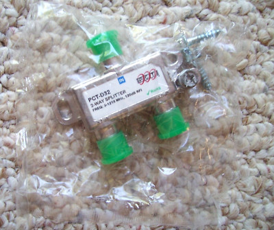 PCT Coaxial Cable 2-Way Splitter PCT-D32 5-1218 MHz 120dB RFI New