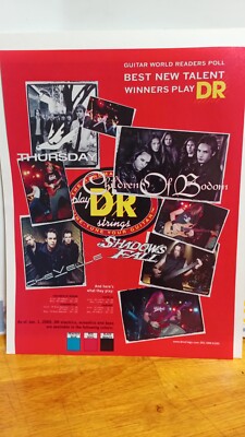 DR GUITAR STRINGS SHADOWS FALL NEW TALENT 2005   PRINT AD 11 X 8.5    s4
