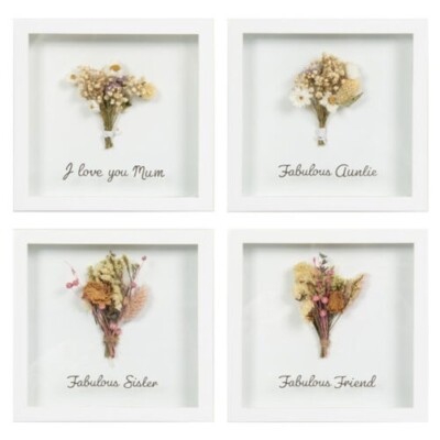 Dried Flower Box Rahmenplakette Weiß Mum Freund Schwester Oder Tante