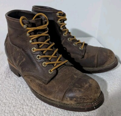 L.L. Bean Men\'s Chippewah Leather Boots LL Bean Chippewa Boots Katahdin Iron Works Brown Leather  main image 3