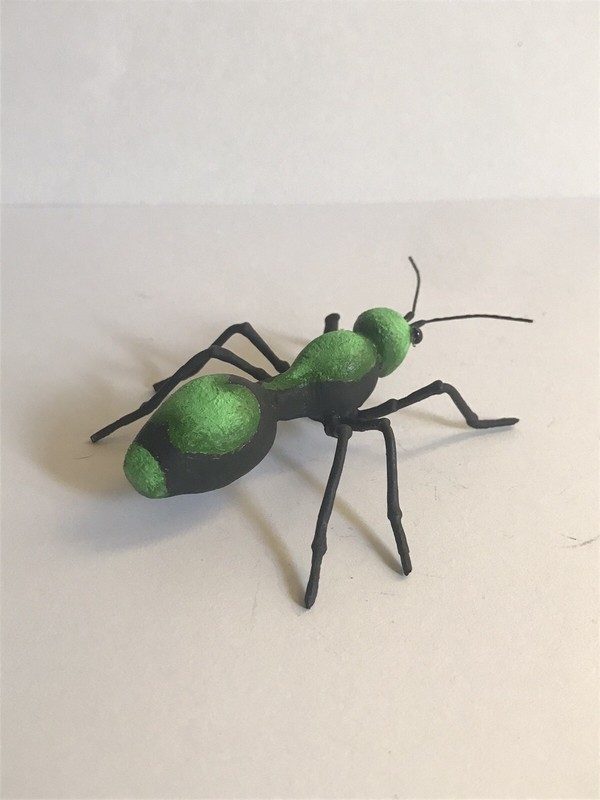 Handmade Hand-painted 3" Green Velvet Ant Cow Killer Insect Figurine Replica