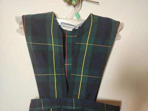 G Plaid Youth child size 5 Jumper School Uniform Green Blue yellow red pleated - Picture 5 of 8