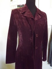 Finesse Usa Jacket Burgandy Rayon Size S Coat Knee Lenght Pockets