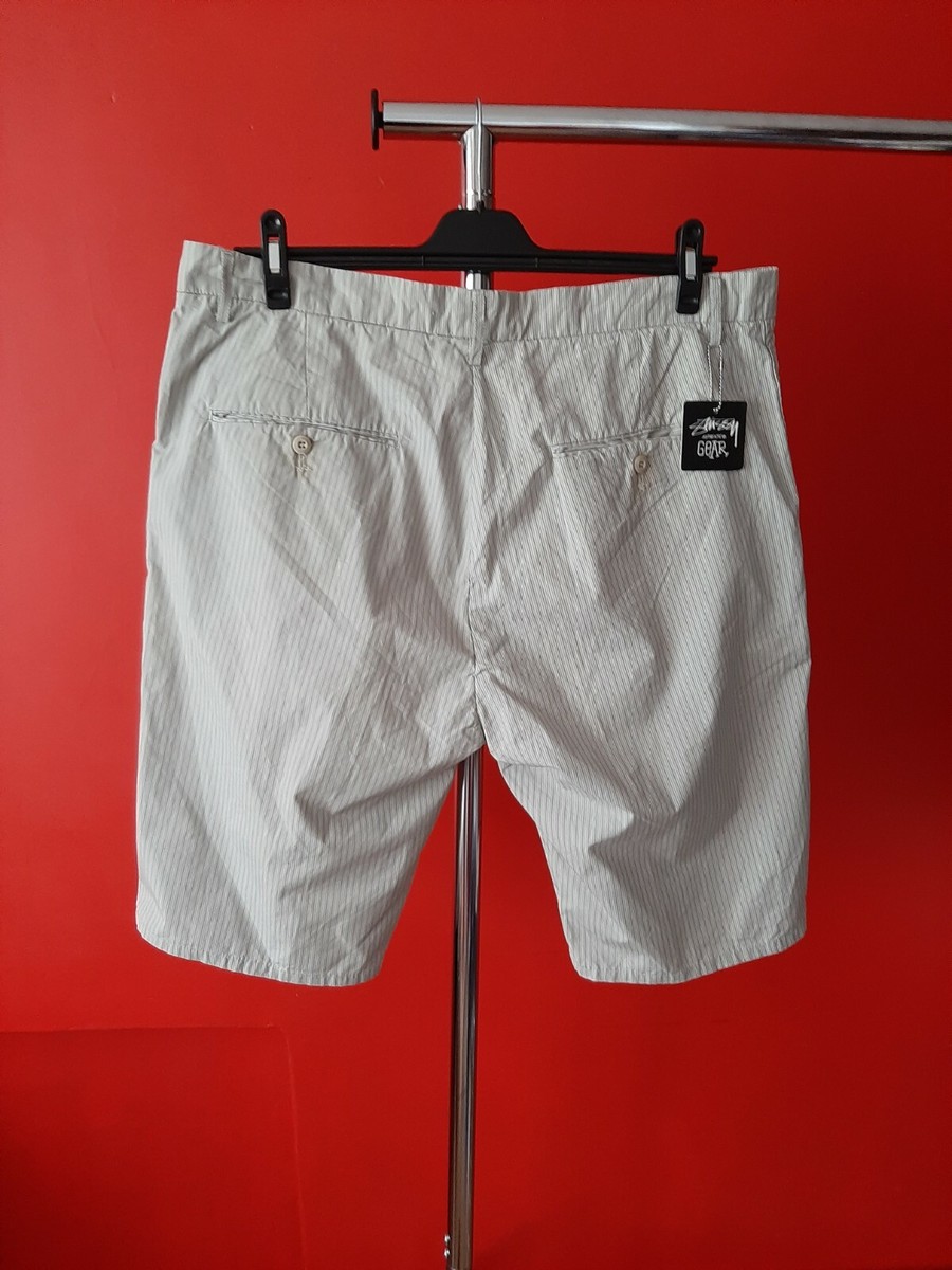 Stussy Authentic Gear Chino Shorts Size-38 Khaki Striped Stussy Authentic Gear Chino Shorts Size-38 Khaki Striped