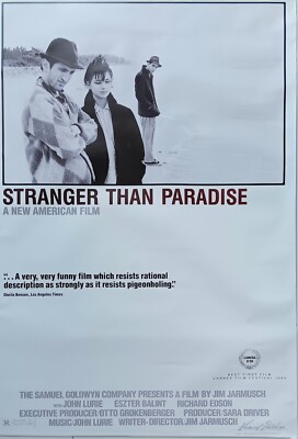 Stranger Than Paradise. Poster for 1984 Jim Jarmusch Film. 27''x40''