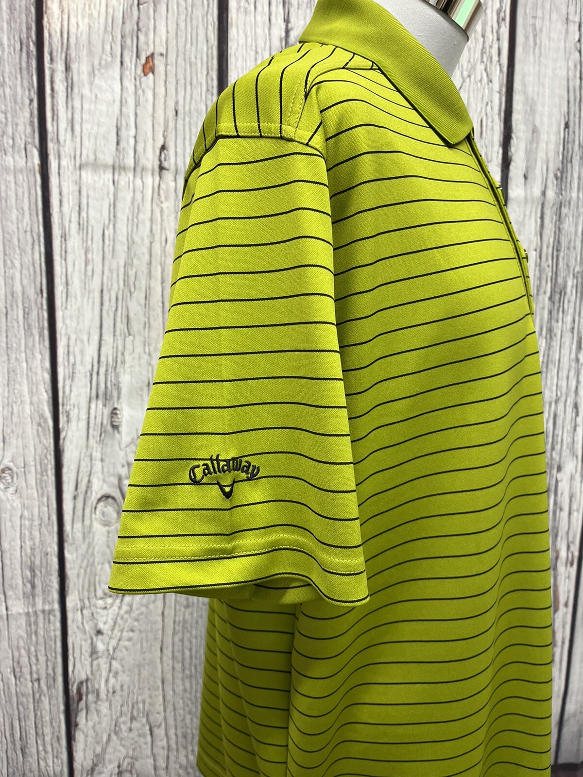 EXC COND CALLAWAY MENS LARGE PERFORMANCE POLYESTER STRETCH GREEN POLO