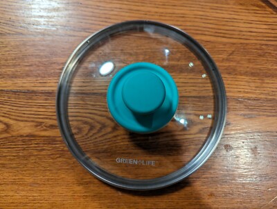 Green + Life Glass Pot Pan Lid 7 Inches Green Rubber Handle