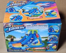 NERF Super Soaker Mega Island Inflatable Water Slide Park Arena Bounce House