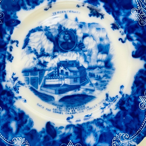 Antiker Wedgwood Flow Blue Royal Halbporzellan 10" Teller - England - Bild 3 von 8
