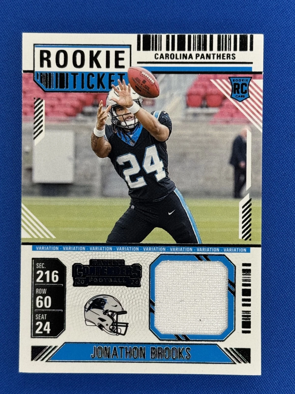 Jonathon Brooks Panini Contenders Rookie Ticket Swatches #RTSJBS Base