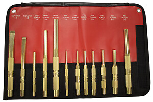 Mayhew Steel Products 67012 12 Piece  Brass Punch & Scraper Sae Set