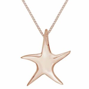 Authentic Whimsical Starfish 14K Rose Gold Plated Silver Pendant Necklace For Women's
