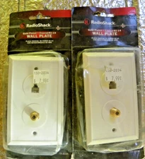 2 RadioShack 15-2034 Flush-Mount TV/Telephone Jack and Wall plate. in package