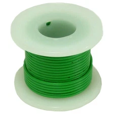 25 Feet Green 22 Gauge Stranded Hook-Up Wire, Tinned Copper, PVC Insulation