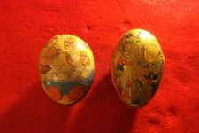 VINTAGE WEST GERMAN PAPER EASTER EGGS WITH ILLUSTRATIONS CANDY CONTAINERS 