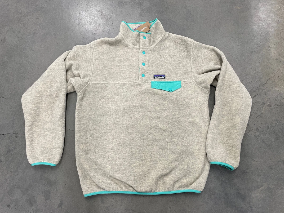 Patagonia Synchilla Snap-T Fleece Oatmeal Heather Teal Womens 25455