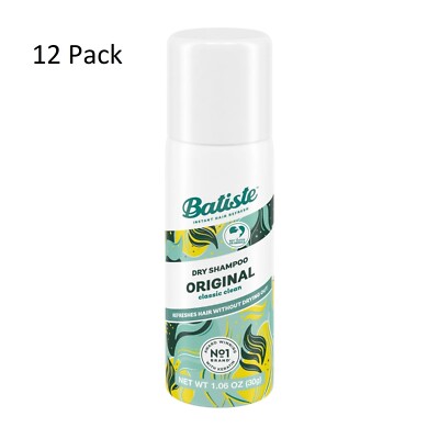 Batiste Dry Shampoo, Original Fragrance, Mini Travel Size 1.06 oz 12 Pack