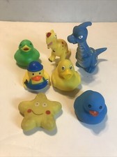 Dinosaur Duck Water Toys Lot Of 7 Bath Star Cartoon 3760