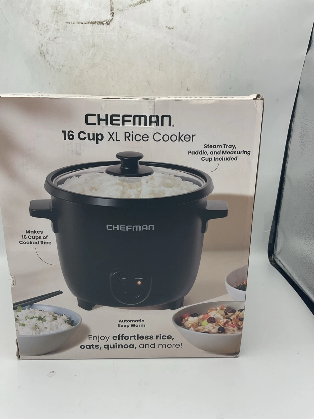Chefman 16 Cup XL Rice Cooker Black