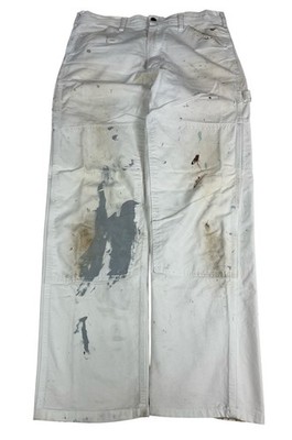 Vintage 90s Stan Ray Pants Size 34x32 Paint Splatter Painter Canvas Double Knee
