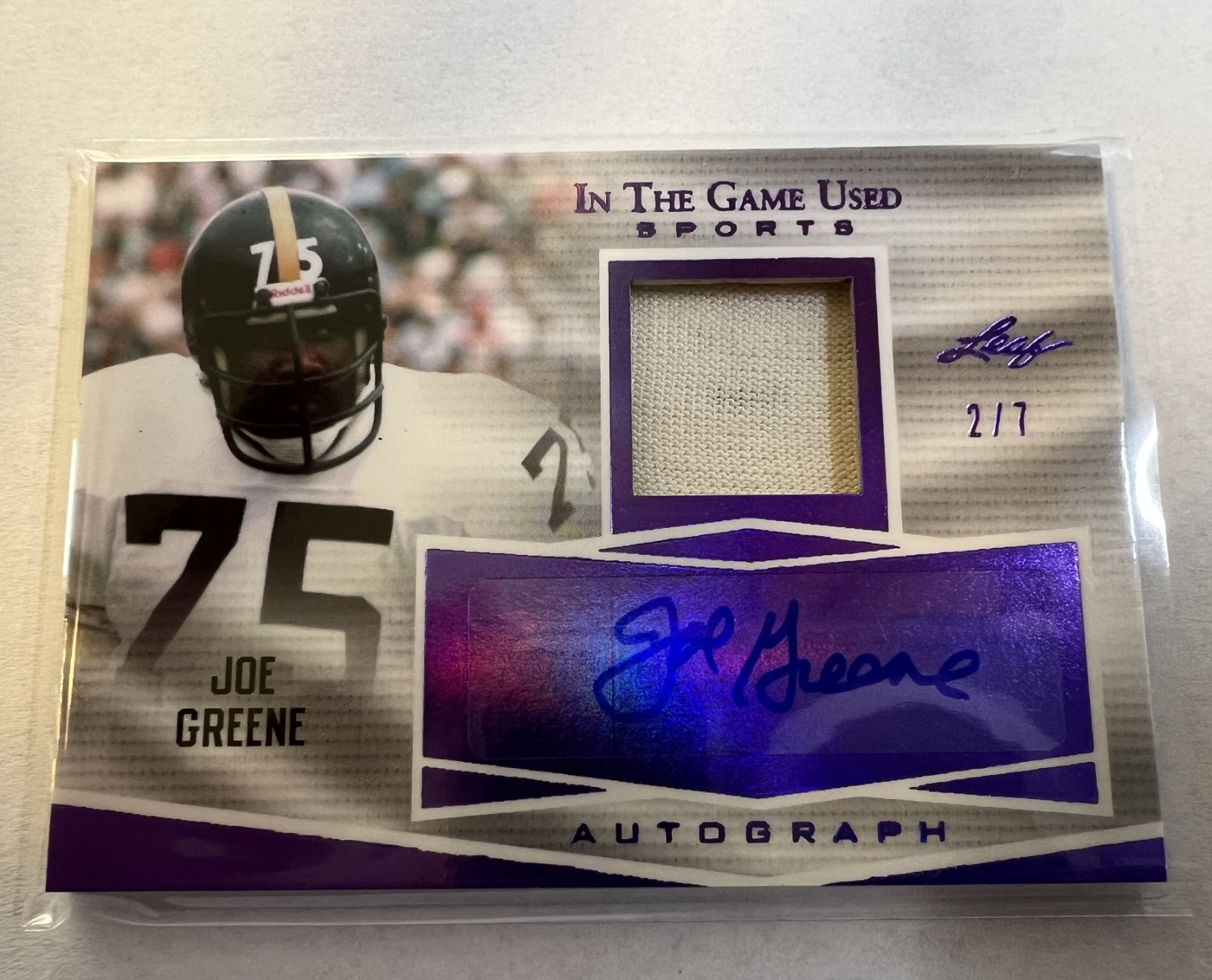 2018 Leaf  - Steelers - Joe Greene Game Used Patch Auto - SSP /7