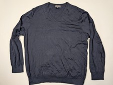 Brooks Brothers V-Neck Sweater Men's Size XXL Lightweight Supima Cotton Blue