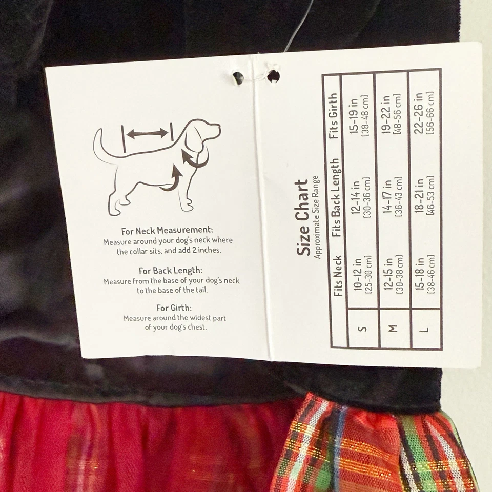 Новый FAB собаки черный красный клетку собаки платье череп и скрещенные кости запонки размер L см. диаграмму - Изображение 4 из 4