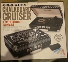 Crosley Chalkboard Cruiser 3-Speed Portable Turntable New In Box