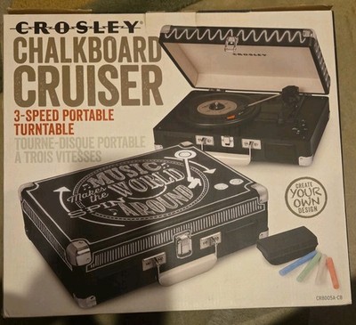 Crosley Chalkboard Cruiser 3-Speed Portable Turntable~ New In Box