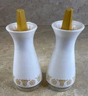 Vintage 1970s Pyrex Butterfly Gold Salt & Pepper Shakers, Glass (DBC1)