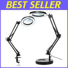 LED Magnifying Lamp with Swivel Arm - 10X Magnification