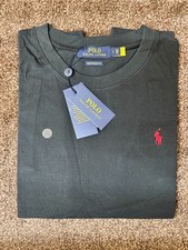 Image of Polo Ralph Lauren Mens Custom Slim Fit Crew Neck T-Shirt Pony Size L color black