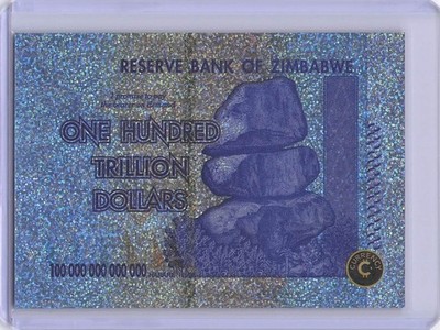 Cardsmiths Series 5 Zimbabwe One Hundred Trillion Dollars #80 Crystal Sparkle 