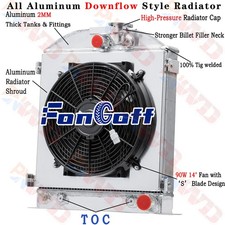 4 Row Radiator&Shroud Fan fit 1932 FORD MODEL A/B HI BOY HOT ROD CHEVY ENGINE