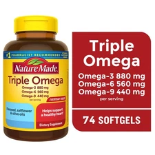 Hot selling quality,Triple Omega 369 Softgels, Dietary Supplement, 74 Count