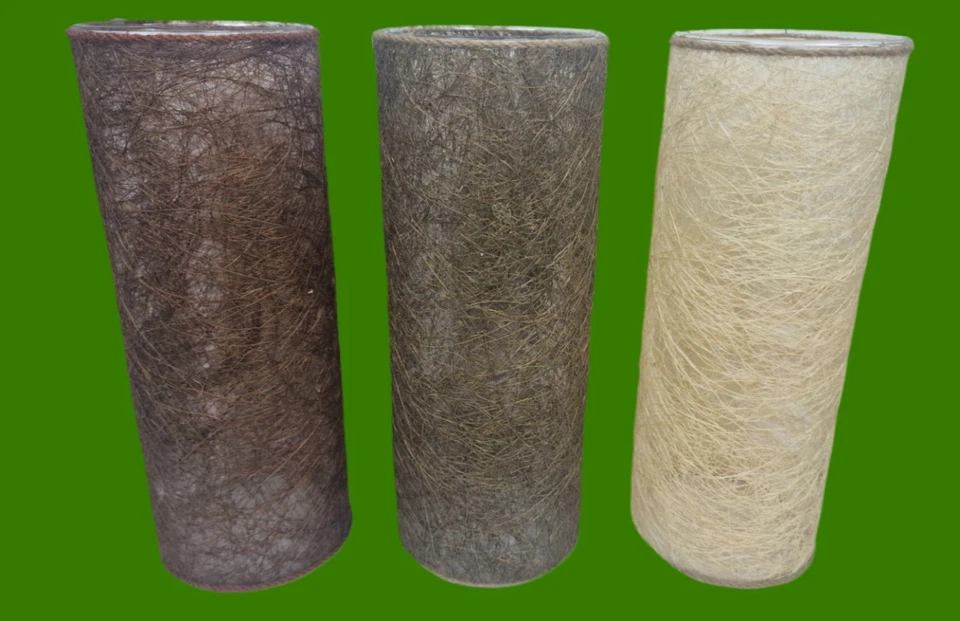 Set of 3 Natural Woven Candle Holders / Vases – Rustic Glass Cylinder Trio 27 cm - Image 3 of 4