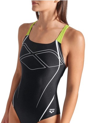 Arena Damen Pro Back Graphic Badeanzug Schwimmkostüm
