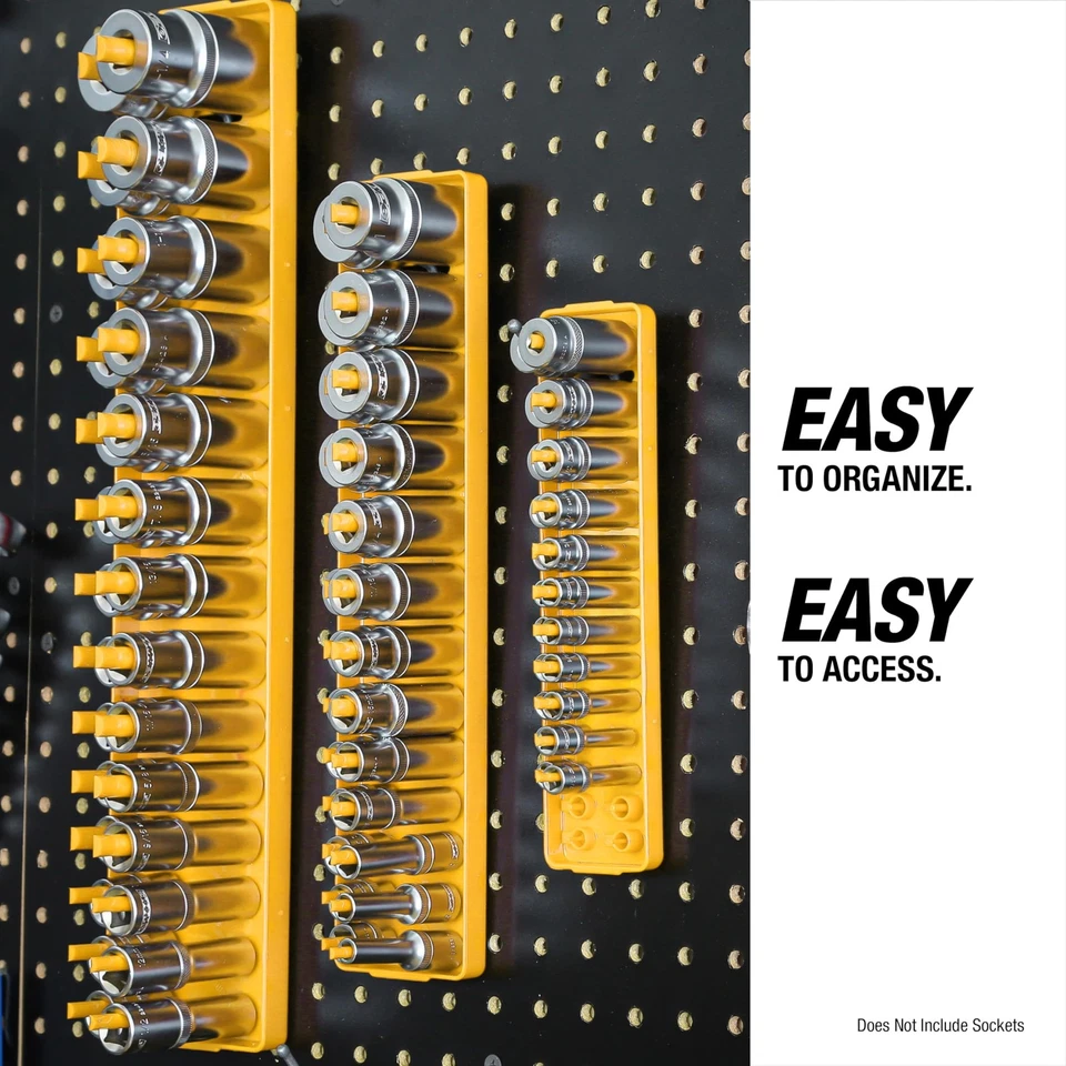 OEMTOOLS 22238 6 Piece SAE and Metric Socket Organizer Tray Set Black Yellow - Image 2 of 4