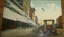 COURT STREET EAST SAGINAW MICHIGAN BUICK CAR LICENSE PLATE POSTCARD 1914 S1