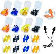 Silicone Ear Plugs for Sleeping - Waterproof 32dB Noise Reduction 6 Pairs