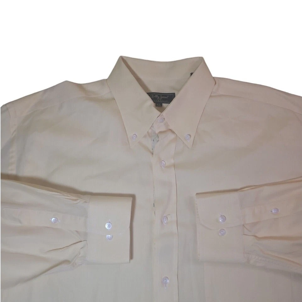 Camisa Bobby Jones Collection XL 17.5 Amarilla Manga Larga Algodón Tejida Italia Usada en Excelente Condición Foto 4 de 4