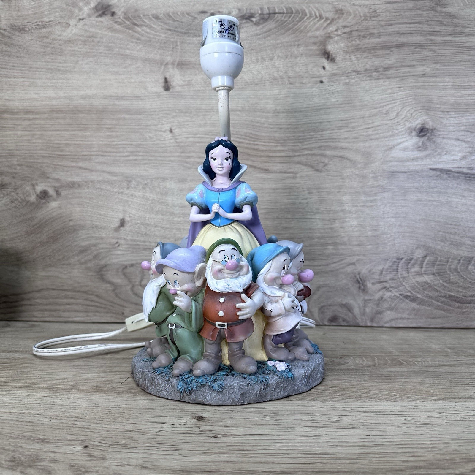 Vintage Disney Snow White & Seven Dwarfs Lamp Base Figure Untested